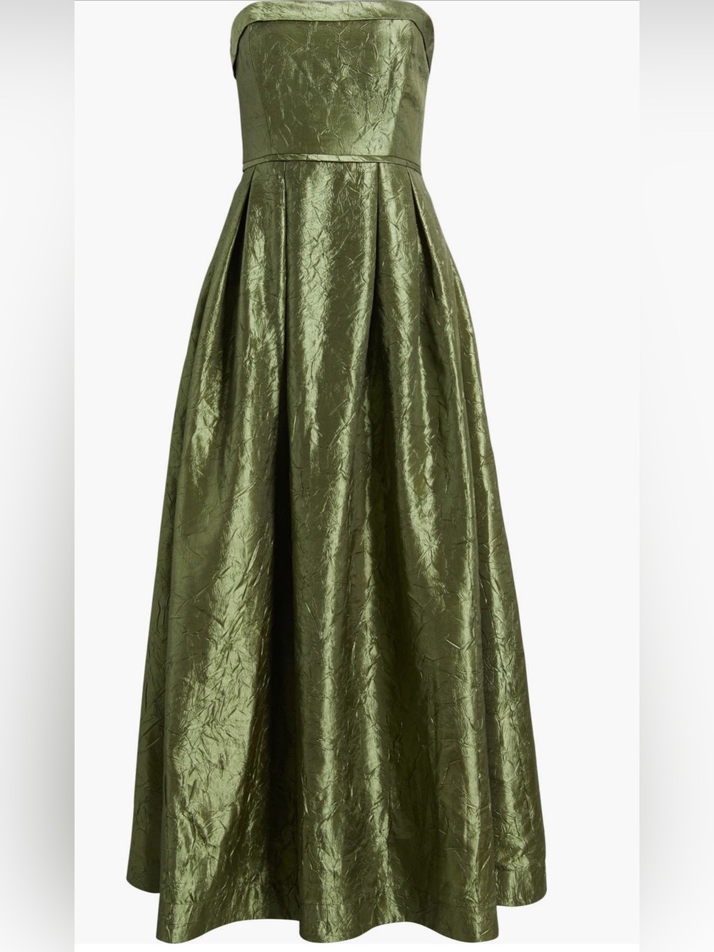 TAHARI Crushed Taffeta Strapless Textured Ball Gown